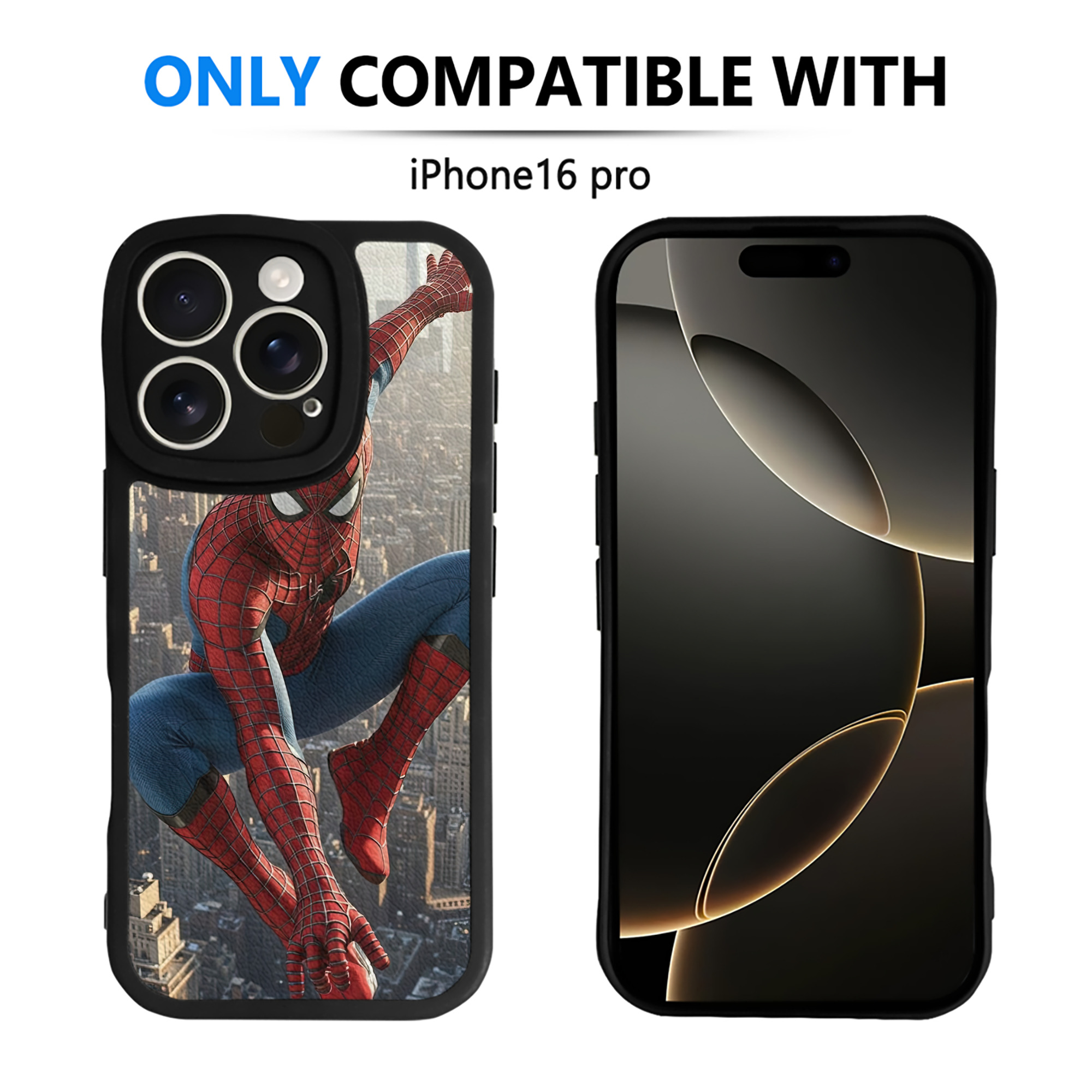 Spider Man スパイダーマン 【iPhone 16シリーズ対応】シリコンスマホケース（レザー調） 材質：シリコン